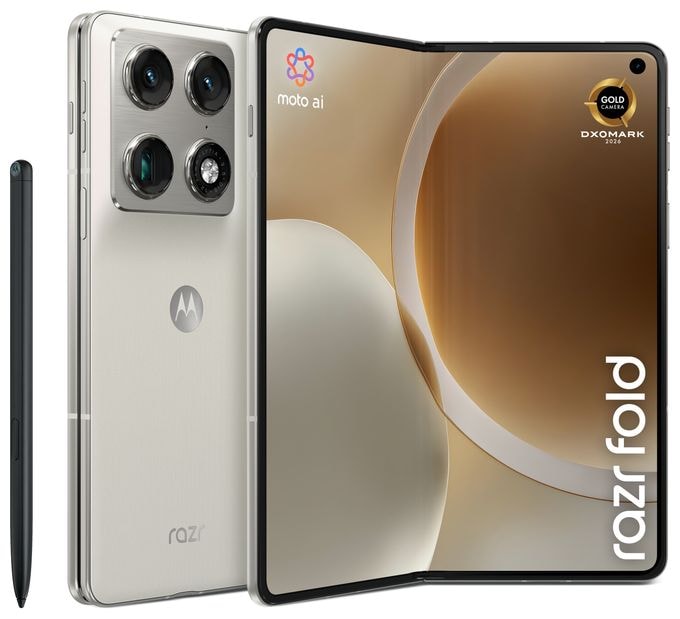 512 GB 5G Smartphone 20,6 cm (8.09") 3,8 GHz Android 50 MP Dreifach Kamera Dual Sim WiFi 7 (PANTONE Lily White) Razr Fold 