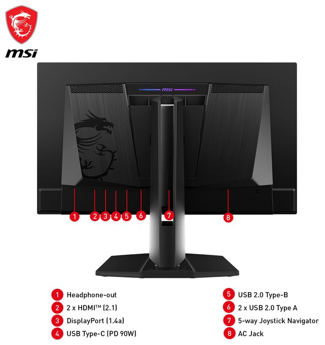 Quad HD Monitor 67,3 cm (26.5 Zoll) 16:9 1 ms 250 cd/m²  MPG 271QRXDE QD-OLED (Schwarz) 