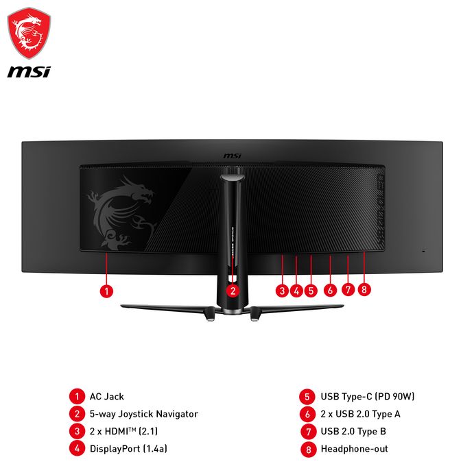 Quad HD Monitor 124,5 cm (49 Zoll) 32:9 0,03 ms 250 cd/m²  MPG 491CQPDE QD-OLED (Schwarz) 