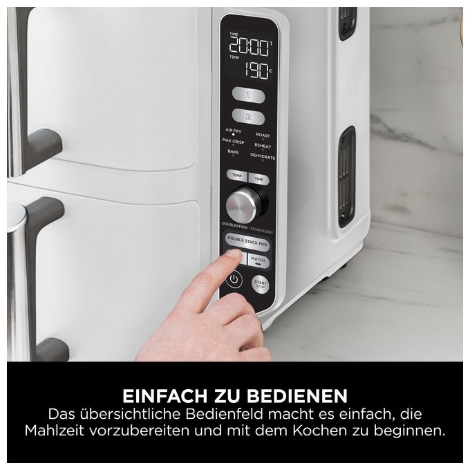Doppel Heißluftfritteuse 9,5 l 2470 W  SL400EU XL (Weiß) 