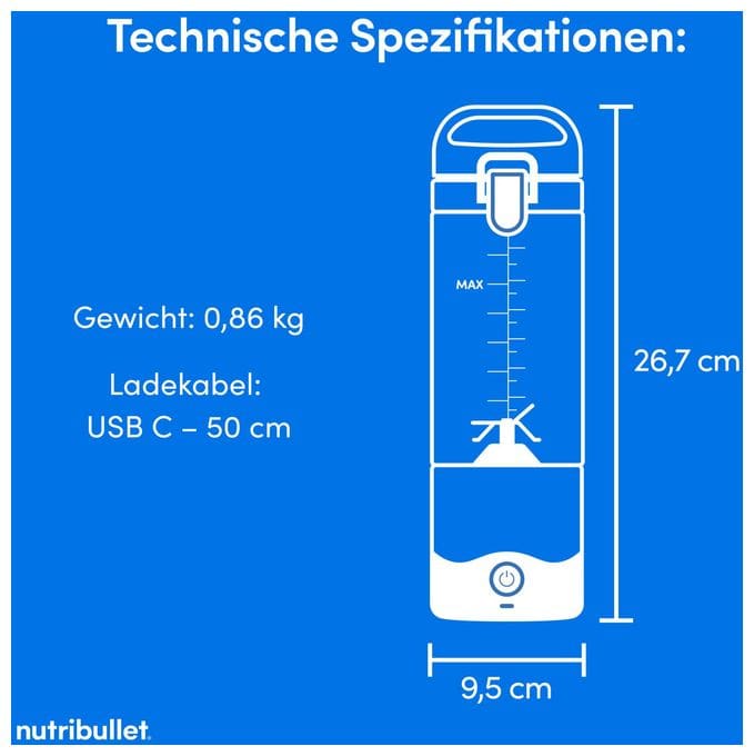 0,59 l Standmixer  NBP016W Flip (Schwarz, Weiß) 