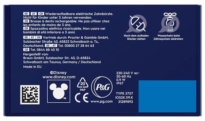 Rotierende Zahnbürste für Kinder  iO Kids 6+ Disney Stitch (Blau) 