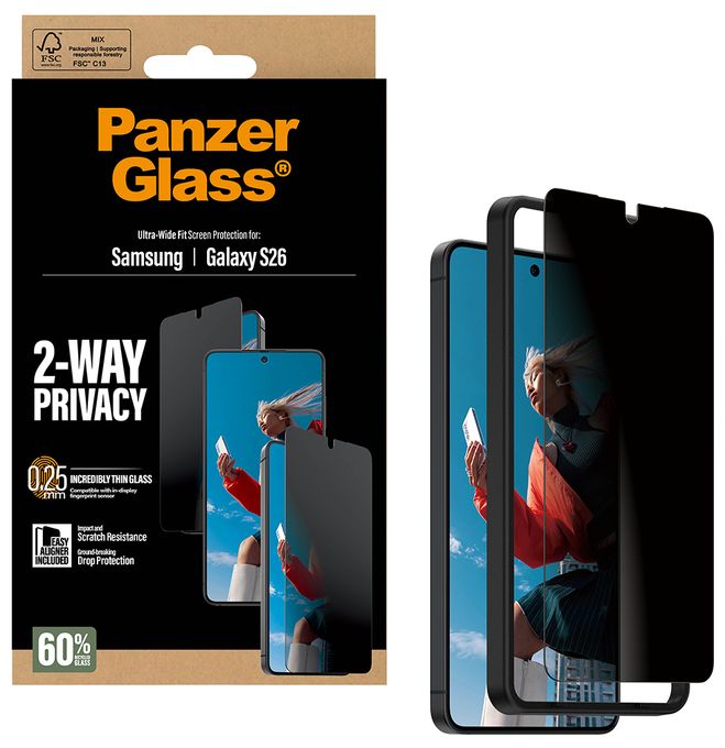 Klare Bildschirmschutzfolie Polyethylenterephthalat, Silikon für  Samsung Samsung - Galaxy S26 Kratzresistent, Schockresistent 14940 2-Way Privacy 
