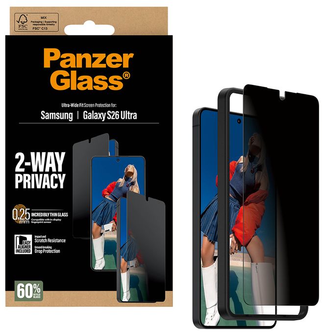 Klare Bildschirmschutzfolie Polyethylenterephthalat, Silikon für  Samsung Samsung - Galaxy S26 Ultra Kratzresistent, Schockresistent 50721 2-Way Privacy 