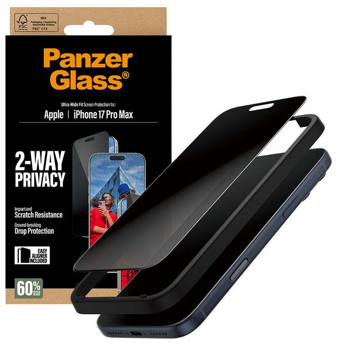 Klare Bildschirmschutzfolie Gehärtetes Glas, Polyethylenterephthalat, Silikon für  Apple Apple - iPhone 17 Pro Max Kratzresistent, Schockresistent 75492 2-Way Privacy 