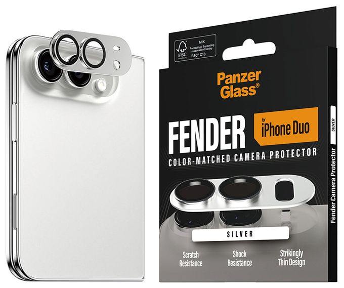 Fender Kameraschutz Silber iPhone Duo 