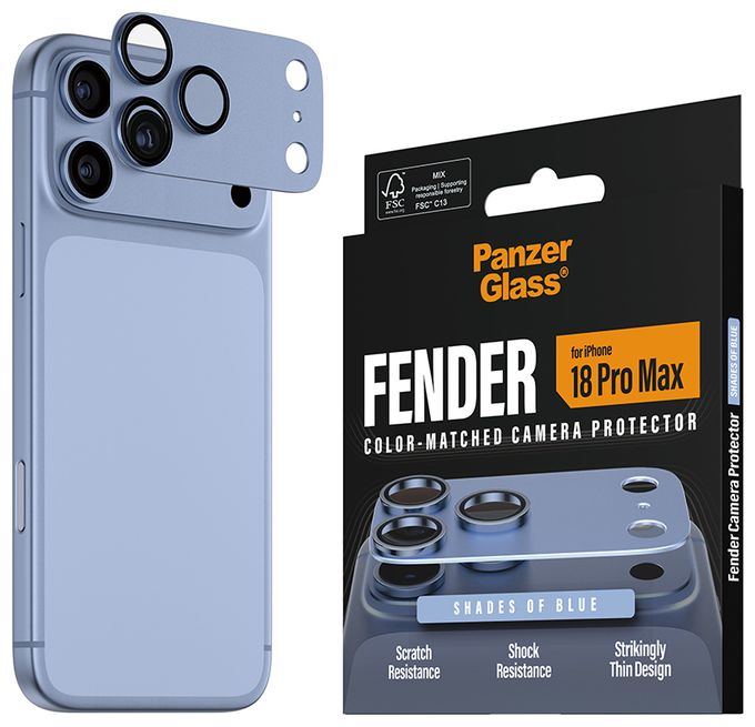 PanzerGlass® Fender Kameraschutz Shades of Blue iPhone 18 Pro Max 