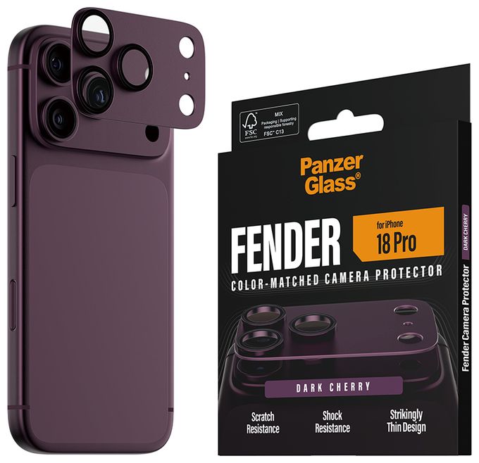 PanzerGlass® Fender Kameraschutz Dark Cherry iPhone 18 Pro 