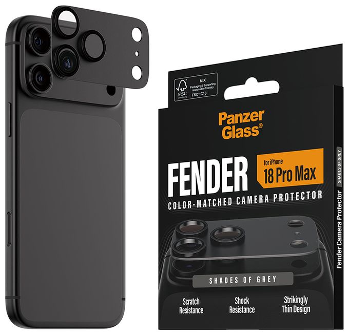 PanzerGlass® Fender Kameraschutz Shades of Grey iPhone 18 Pro Max 