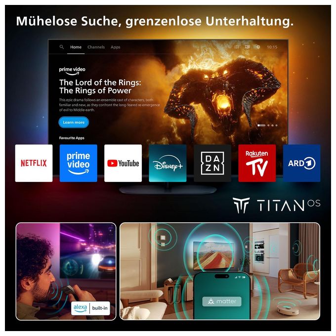 OLED 121,9 cm (48 Zoll) Fernseher 4K Ultra HD VESA 300 x 300 mm  48OLED760/12 (Grau) 