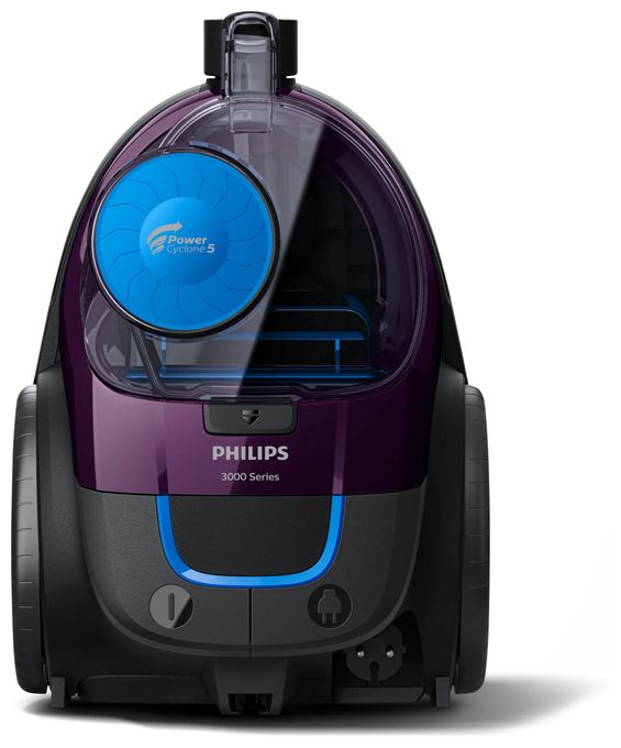 Bodenstaubsauger Beutellos 900 W HEPA (Schwarz, Blau, Grau, Violett) FC9333/09 PowerPro Compact 