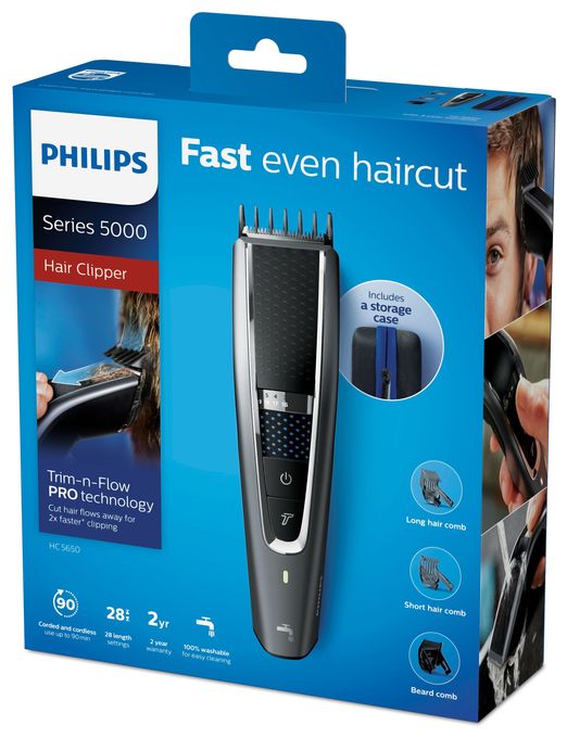 Hairclipper series 5000 HC5650/15 Abwaschbarer Haarschneider 