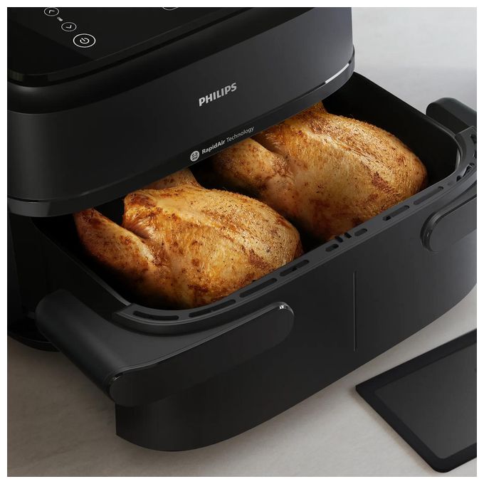 Doppel Heißluftfritteuse 7 l 2450 W  Series 1000 NA150/00 (Schwarz) 