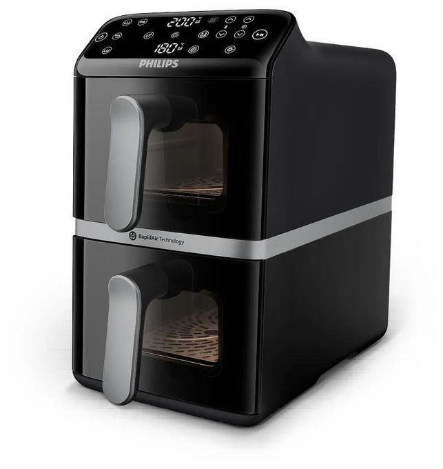 Doppel Heißluftfritteuse 10 l 2750 W  Series 4000 NA461/00 (Schwarz, Silber) 
