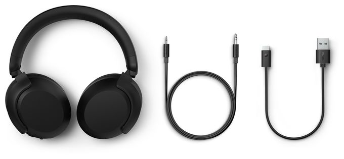 Over Ear Bluetooth Kopfhörer kabelgebunden&kabellos 70 h Laufzeit IPX4 USB Typ-C  TAH8000EBK/00 (Schwarz) 