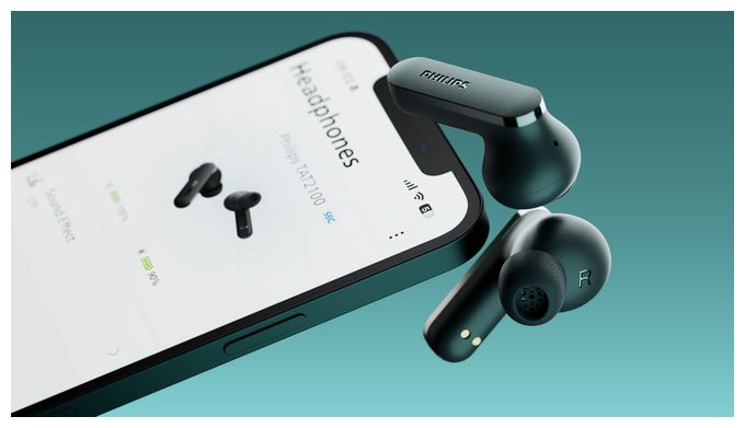 In-Ear Bluetooth Kopfhörer Kabellos TWS 8 h Laufzeit IPX4  TAT2100BK/00 (Schwarz) 