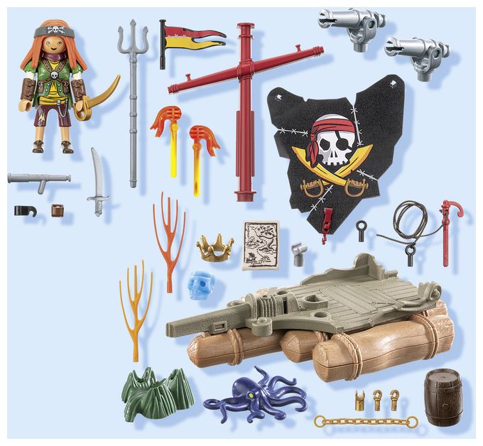 Schatzbergung auf Piratenfloss 