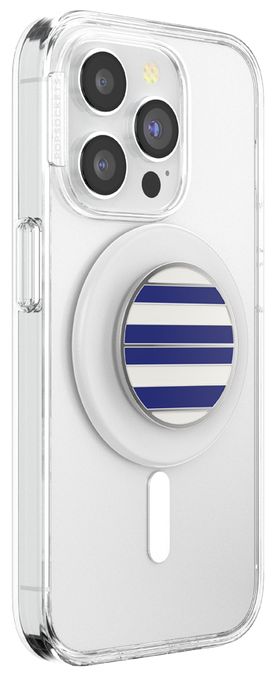 Fingerring  PopGrip Enamel Nautical Stripe (Blau, Weiß) 