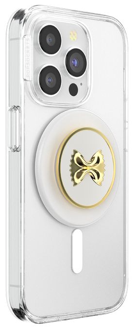 Fingerring  PopGrip Enamel Pasta (Gold, Weiß) 