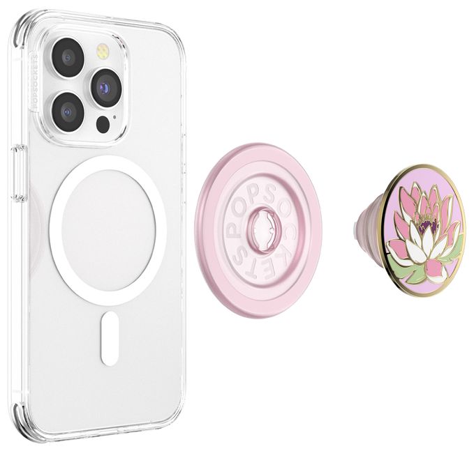 Fingerring  PopGrip Enamel Water Lily (Mehrfarbig, Pink) 
