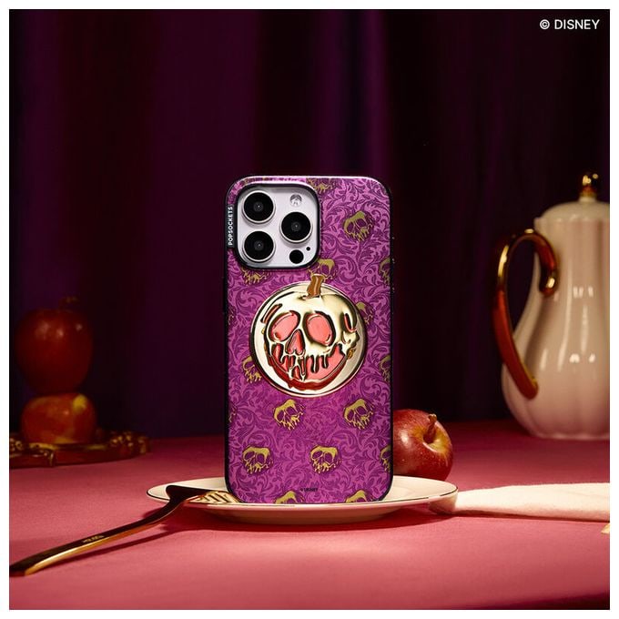 Fingerring für Apple iPhone 12  PopGrip für MagSafe Enamel Poison Apple (Gold, Rot) 