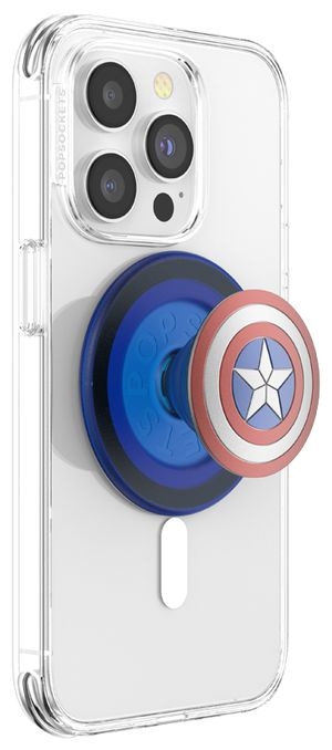Fingerring für Jede Marke  PopGrip MagSafe Enamel Captain America (Blau, Rot, Weiß) 