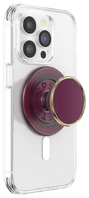 Fingerring für Apple iPhone 12+  PopGrip MagSafe Luxe Red Wine Ename (Gold, Violett) 