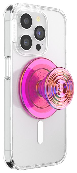Fingerring für Apple iPhone 12+  PopGrip MagSafe Ripple Iridescent Aviation Opalescent (Pink) 