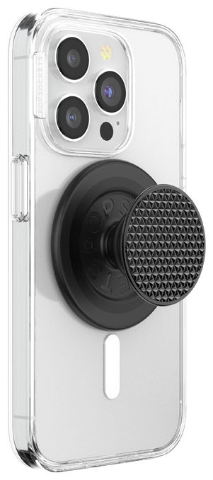 Fingerring für Apple iPhone 12+  PopGrip MagSafe Triangle Knurl Black Aluminum (Schwarz) 