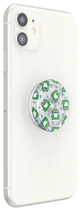 Fingerring für Jede Marke (Grün, Durchscheinend, Weiß) PopGrip Premium Plant 8 Bit Frogs 