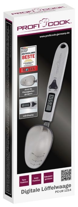 Elektronische Küchenwaage bis 0,3 kg Genauigkeit 0,1 g  PC-LW1214 (Edelstahl) 