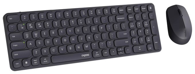 Büro Tastatur RF Wireless + Bluetooth 2.4 GHz  9710M (Dunkles Grau) 