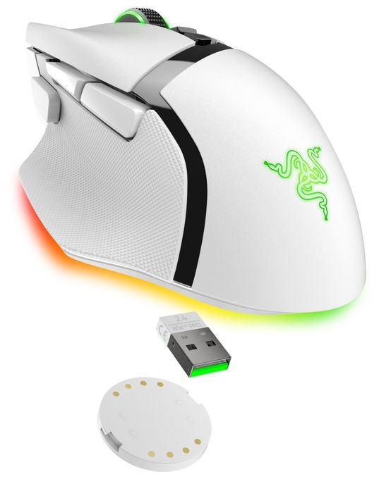 30000 DPI Gaming Maus Optisch  Basilisk V3 Pro (Weiß) 
