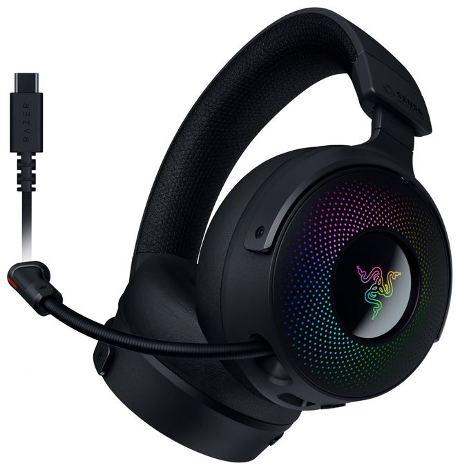 Ohraufliegender Bluetooth Kopfhörer kabelgebunden&kabellos 50 h Laufzeit USB Typ-A  Kraken V4 Pro (Schwarz) 