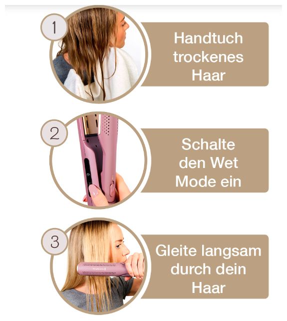 Haarglätter 135 W  AS8930 AIRvive 2-in-1 Airstyler (Pink) 