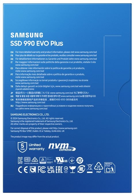 2 TB SSD PCI Express 4.0 M.2 990 Evo Plus 