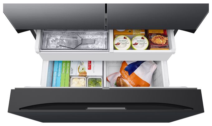 Side-by-Side Kühl-/ Gefrierkombination French Door 487 l / 187 l 338 kWh NoFrost 1778 mm x 908 mm  RF24BB620EB (Edelstahl) 