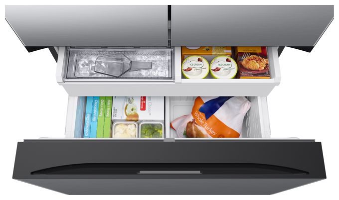 Side-by-Side Kühl-/ Gefrierkombination French Door 487 l / 187 l 338 kWh NoFrost 1778 mm x 908 mm  RF24BB620ES9 (Silber) 