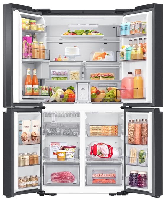 Side-by-Side Kühl-/ Gefrierkombination French Door 386 l / 250 l 365 kWh NoFrost 1830 mm x 912 mm  RF65DG9H0EB1 (Schwarz) 