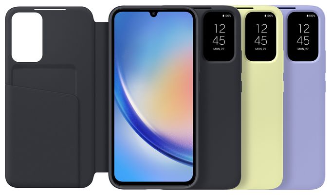 Geldbörsenhülle für Samsung Galaxy A34  Smart View Wallet Case (Schwarz) 
