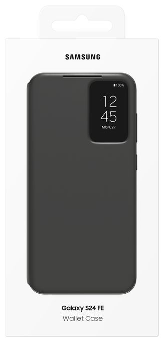 Geldbörsenhülle für Samsung Galaxy S24 FE  Smart View Wallet Case (Schwarz) 