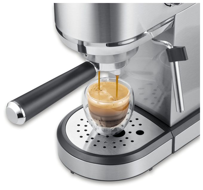 Siebträger Kaffeemaschine 20 bar 1350 W (Schwarz, Gebürsteter Stahl, Chrom) KA5997 Newspresa 