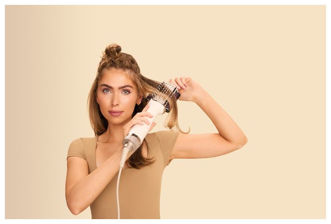 Warmluftbürste 900 W  HT212EU SmoothStyle Warmluftbürste Haartrockner (Weiß) 