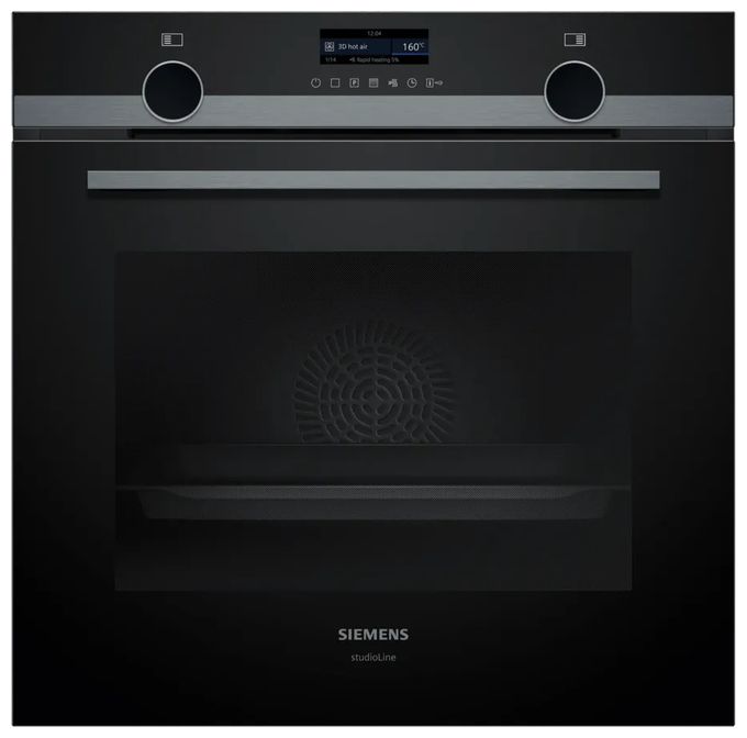 Einbaubackofen groß AutoClean (Edelstahl, Schwarz) iQ500 HB479G0A3 