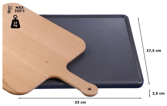 HZ327000 Keramikbackstein 25 x 330 x 375 mm mit Holzschieber 