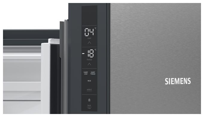 Side-by-Side Kühl-/ Gefrierkombination French Door 405 l / 200 l 333 kWh NoFrost 1830 mm x 910 mm  iQ300 KF96NVPEA (Silber) 