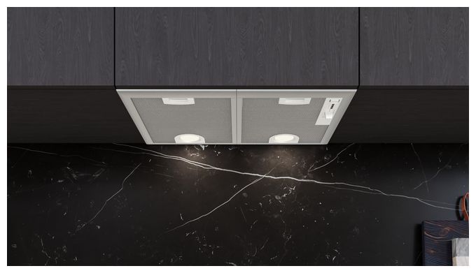 Abluft/Umluft Dunstabzugshaube/Esse Einbau 53 cm (Metallisch, Silber) iQ300 LB55566 Lüfterbaustein 