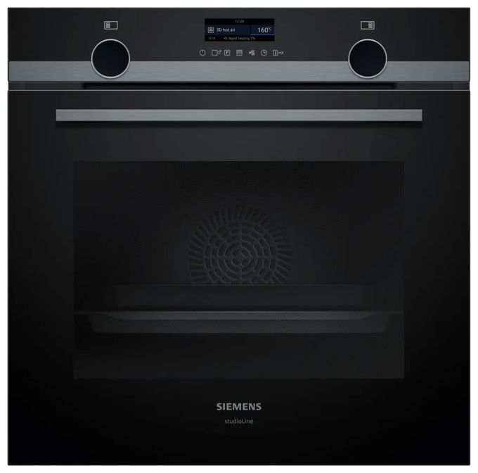 Einbaubackofen groß AutoClean (Edelstahl, Schwarz) iQ500 HB479G5A7F 