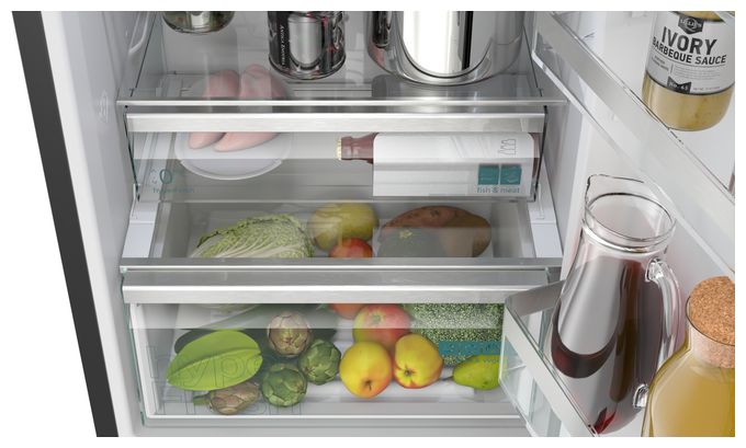 260 l / 103 l Kühl-Gefrierkombi freistehend NoFrost 101 kWh Jahr  iQ500 KG39N4X1F (Gebürsteter Stahl) 