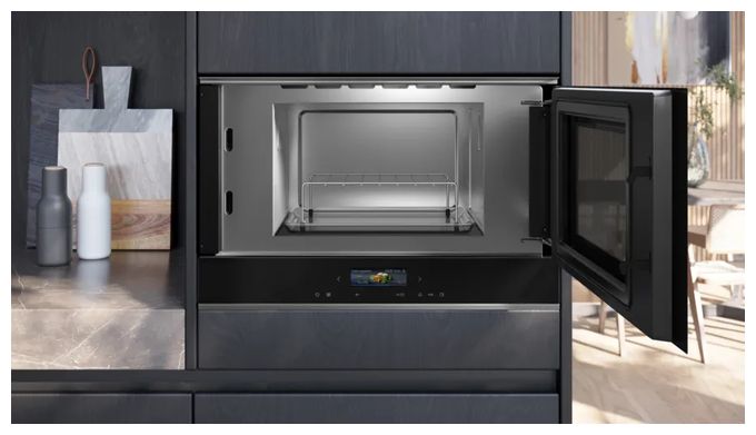Einbau-Mikrowelle 900 W Größe: mittel Grill (Schwarz) iQ700 BE732R1B1 
